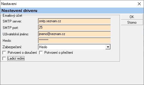 Nastavení odesílání emailů